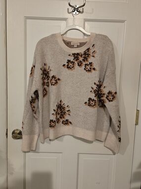 Knox Rose Cozy Floral Long Sleeve Pullover Sweater Plus Size XXL